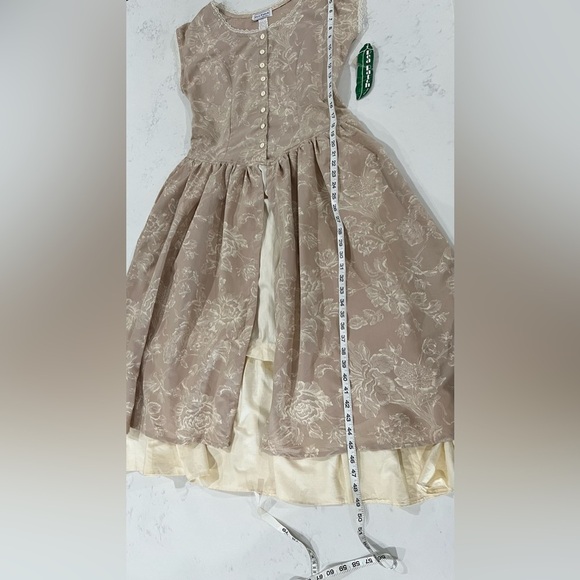 Sea Tan and Cream Buttoned Midi Sundress - Picture 9 of 15